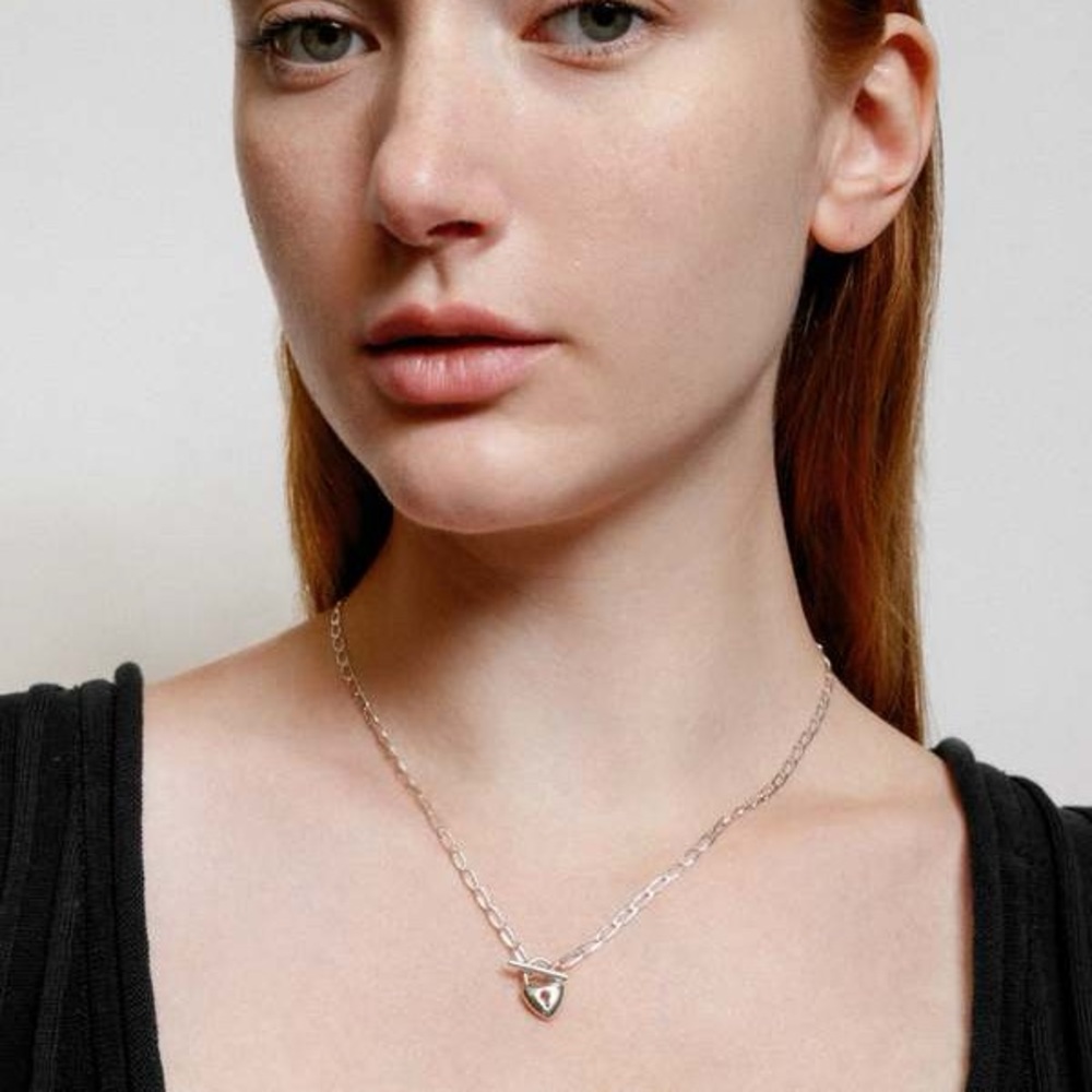 Wolf Circus heart toggle necklace sterling silver